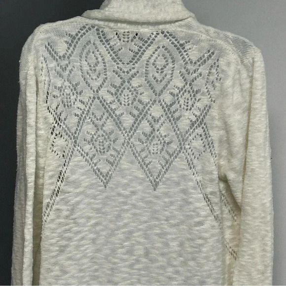 Vintage America Blues Cardigan Women's Large Ivory Boho Fairycore Romantic Sheer - Picture 5 of 12
